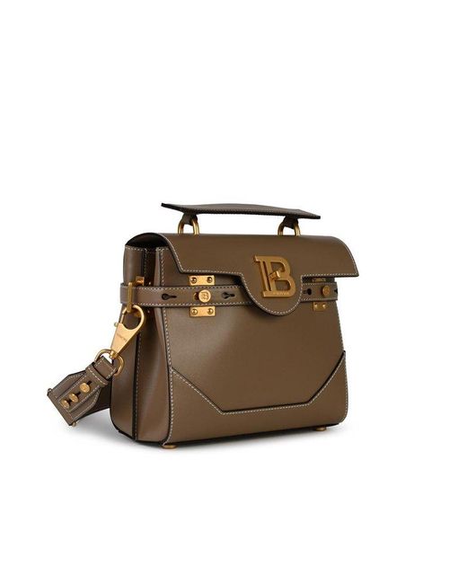 Balmain Brown B-Buzz 23 Leather Bag