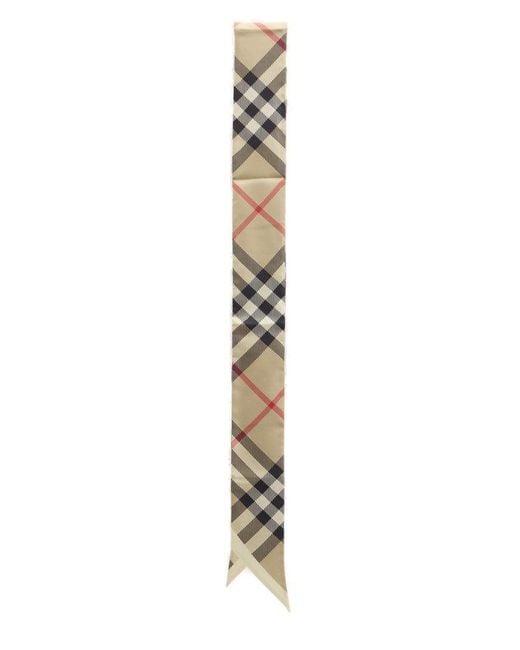 Burberry Metallic Check Pattern Pointed-tip Scarf