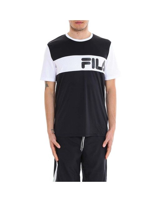 Fila Synthetic Logo Printed Color-blocked T-shirt in Black for Men | Lyst