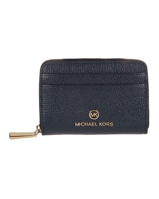 Michael Kors Blue Michael Jet Set Zip-around Mini Wallet