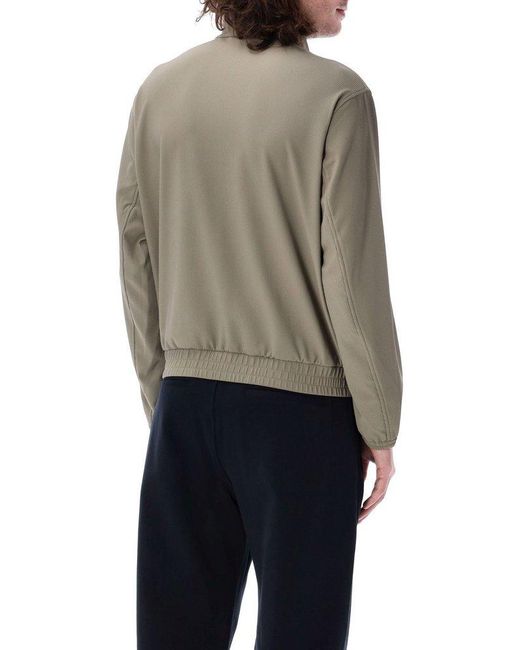 Emporio Armani Gray Canneté-Effect Stretch Full-Zip Blouson for men