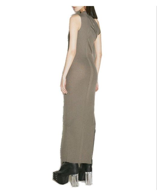 Rick Owens Gray Athena One- Shoulder Maxi Dress