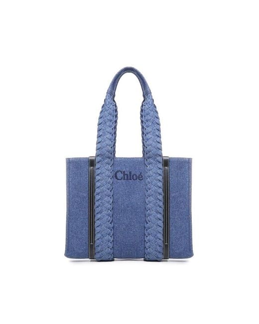 Chloé Blue Chloe Small Woody Tote Bag