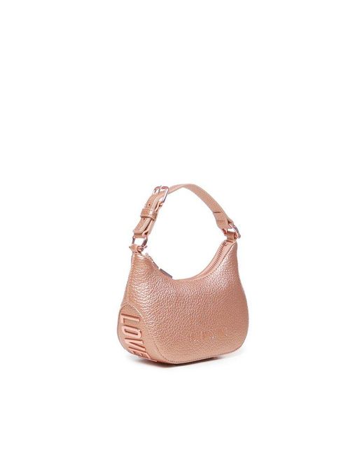 Love Moschino Pink Logo Lettering Zipped Mini Shoulder Bag