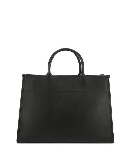 Lanvin Black Logo Embossed Top Handle Bag