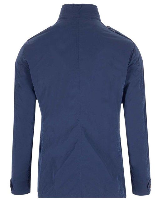 Moorer Blue Porto Buttoned Jacket for men