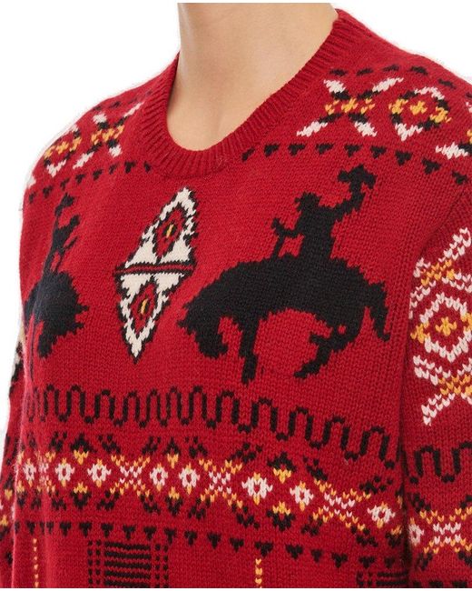 Polo Ralph Lauren Red Wool Blend Crewneck Sweater