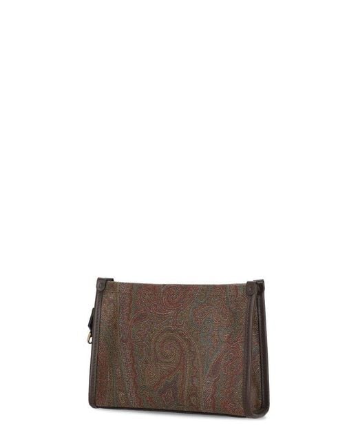 Etro 'arnica' Brown Leather Clutch