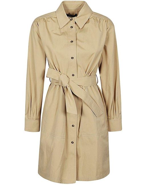 Weekend by Maxmara Natural Buttoned Belted Dress