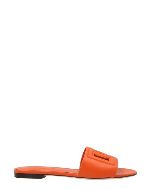 Dolce & Gabbana Dg Cut Out Slides in Orange | Lyst Canada