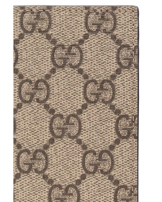 Gucci Brown Long Card Case With GG Detail for men
