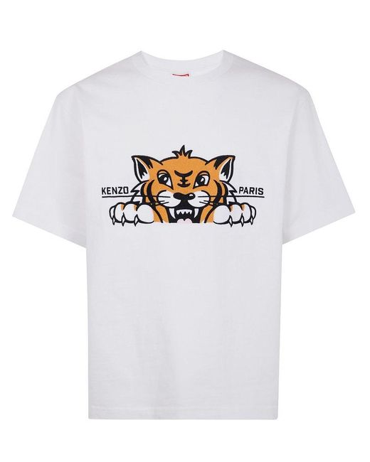 Tシャツ・カットソー KENZO GOTS KENZO HAPPY TIGER EMBROIDERED OVERS T-shirt Kenzo Gots Kenzo Happy Tiger Embroidered Oversize