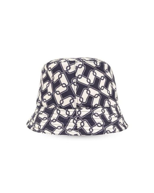 Moncler White Patterned Bucket Hat,