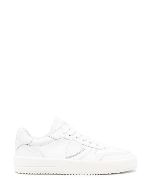 Philippe Model White Nice Logo Patch Low-top Sneakers