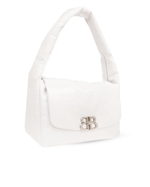 Balenciaga White 'monaco M' Shoulder Bag,