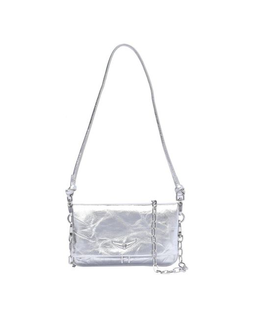 Zadig & Voltaire Rock Nano Metallicfinish Mini Bag in White Lyst