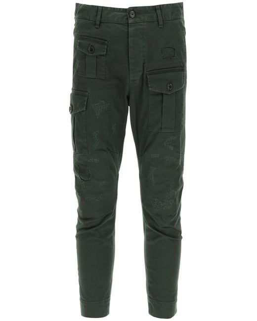 DSquared² Green Sexy Cargo Trousers for men