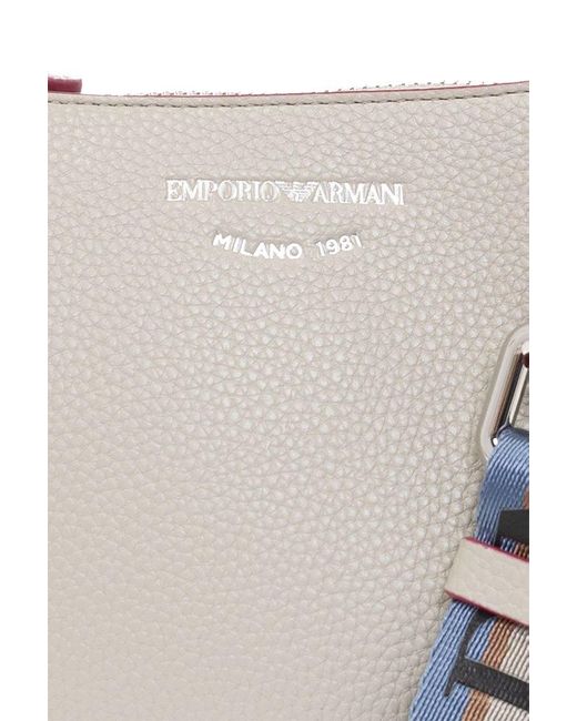 Emporio Armani Shoulder Bag With Logo in Gray Lyst