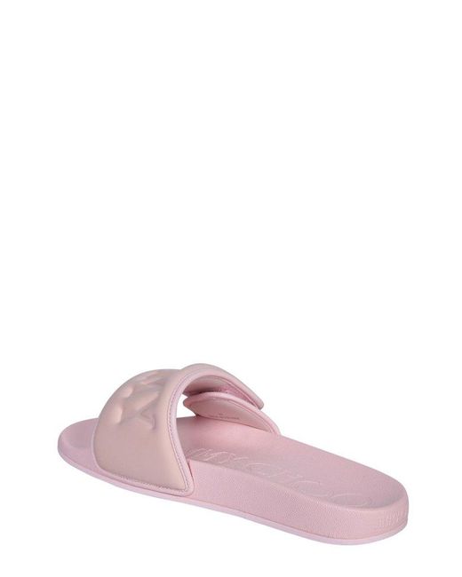 Jimmy Choo Pink Logo-embossed Slip-on Sandals