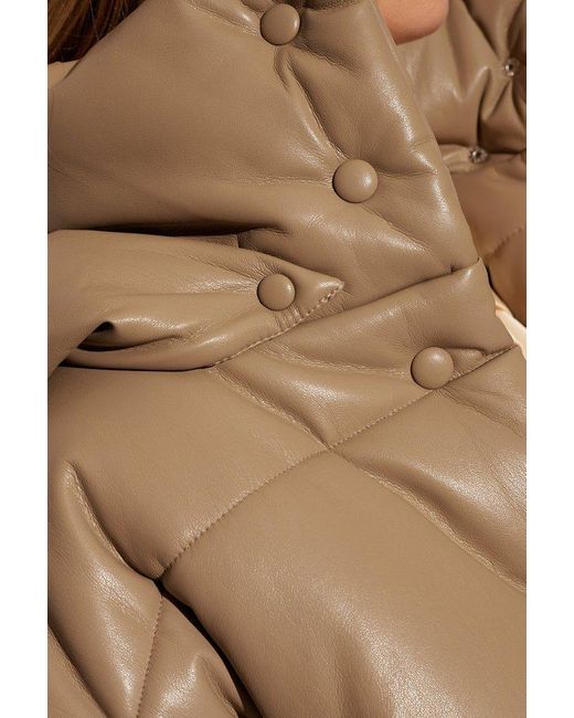 Nanushka Natural 'aveline' Puffer Jacket From Vegan Leather,