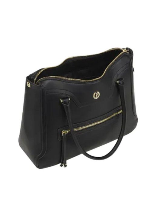 Pollini Black Zipper Double-Handle Bag