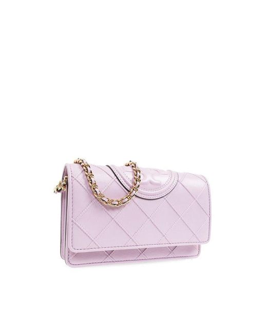 Tory Burch Pink Wallet On A Chain Fleming Soft