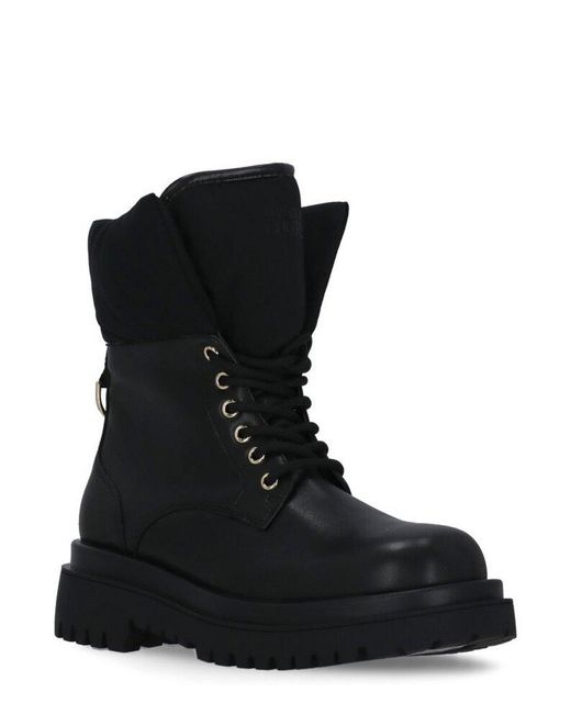 Versace Black Lace-up Ankle Boots