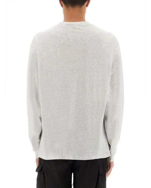 Represent White Long Sleeve "Initial" T-Shirt for men