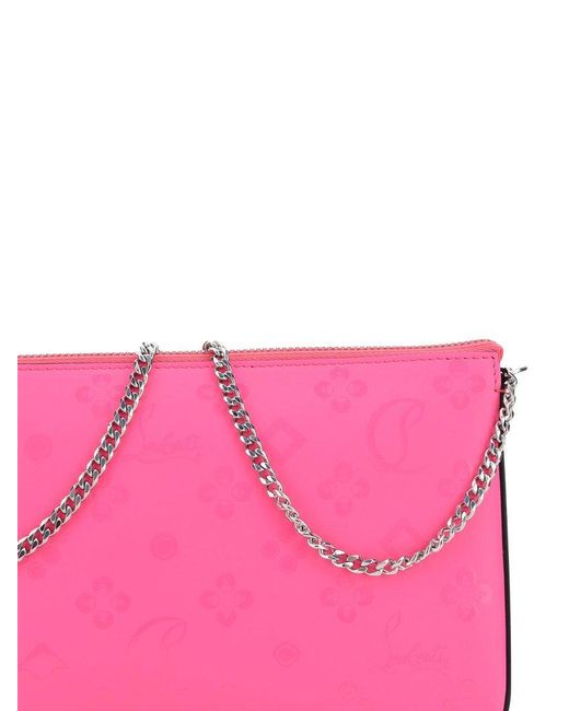 Loubila Chain Mini Leather Shoulder Bag in Pink - Christian Louboutin