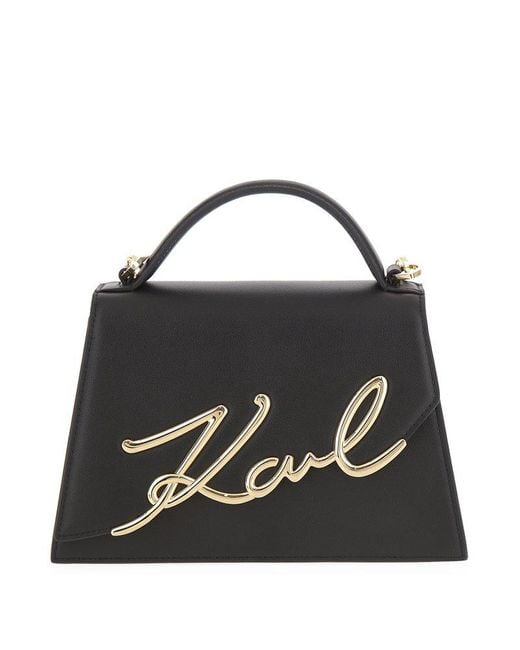 Karl Lagerfeld Black K/signature Medium Crossbody Bag