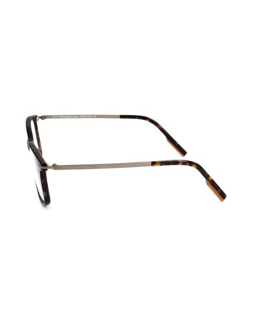Zegna Black Rectangular Frame Glasses for men
