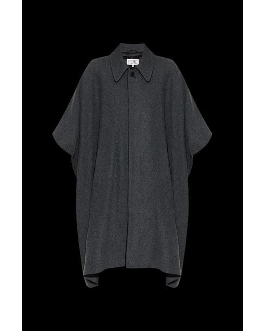 MM6 by Maison Martin Margiela Black Buttoned Coat