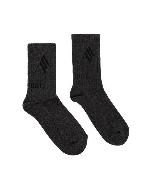 The Attico Black Socks With Logo,