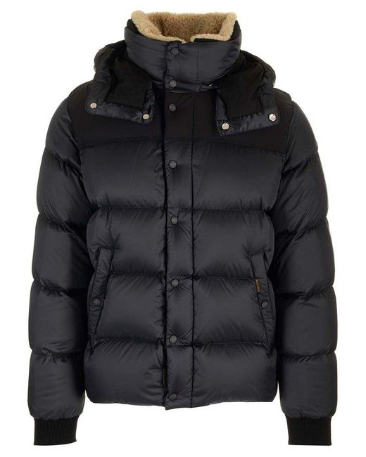 Moorer Black Jake Hooded Bomber Jacket for men