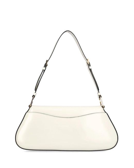 Prada Cleo Logo Plaque Shoulder Bag in Natural Lyst UK