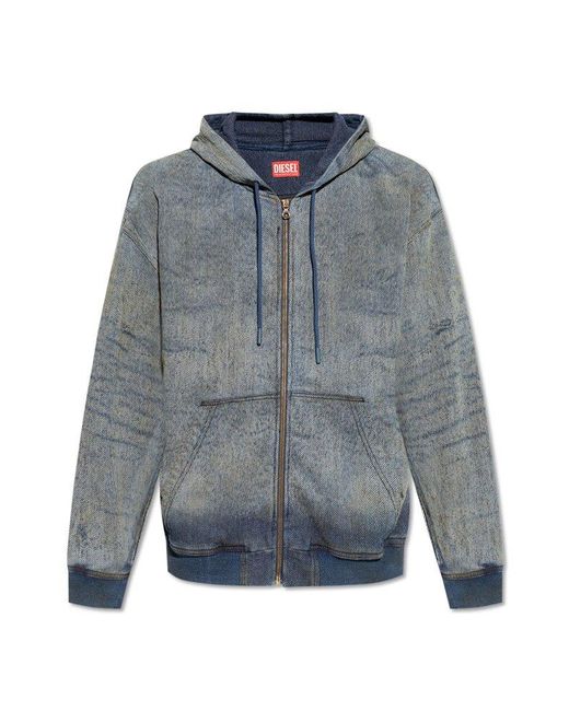 DIESEL Blue D-Hari-Fsf Zipped Hoodie for men