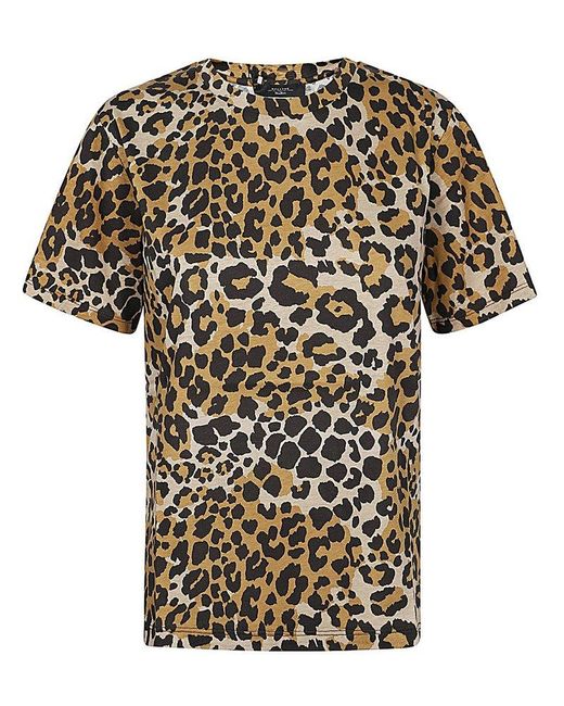 Weekend by Maxmara Black Leopard Printed Crewneck T-shirt