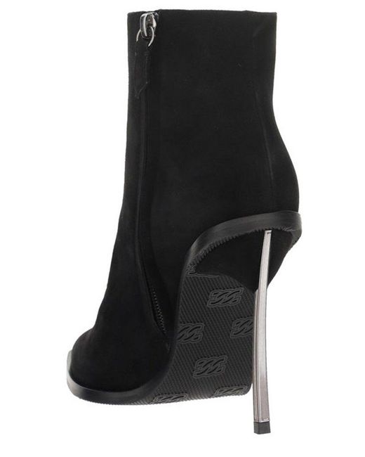 Casadei Black Pointed-toe Zipped Boots