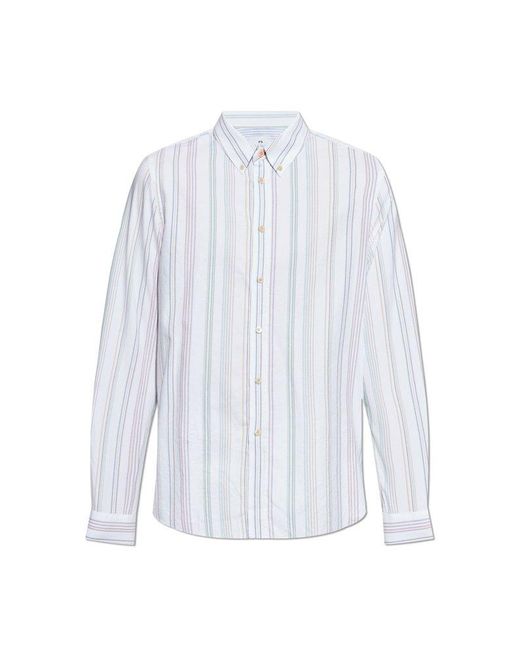Paul Smith White Shirt With Stripe Pattern for men