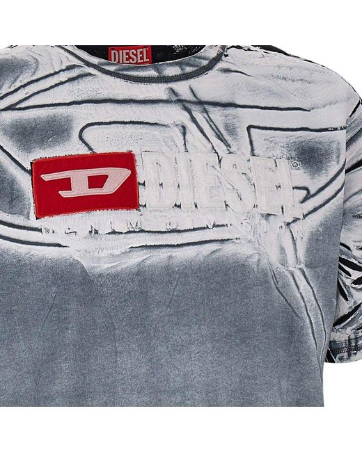 DIESEL Gray T-Ox Cotton Jersey T-Shirt for men