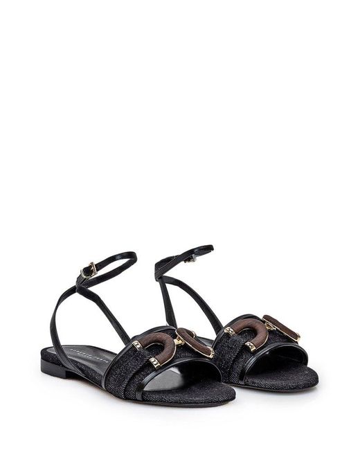 Roberto Festa Black Ankle Strap Sandals