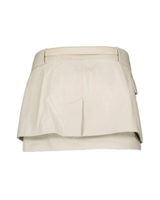 IRO Natural Asymmetrical Belted Mini Skirt
