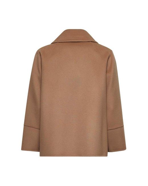 Max Mara Brown Drap Windsor Short Coat