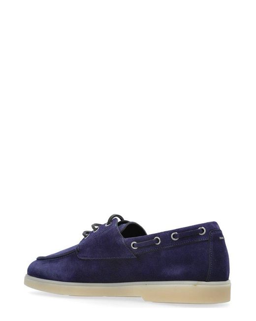 Giuseppe Zanotti Purple Logo Patch Lace-Up Shoes for men