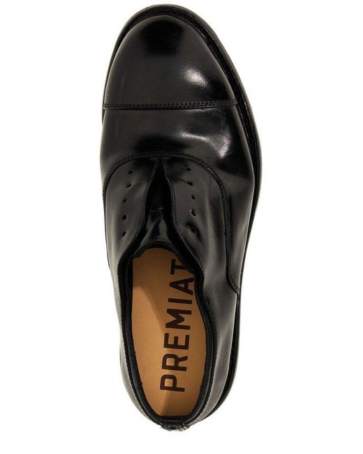 Premiata Black Slip-On Oxford Shoes for men