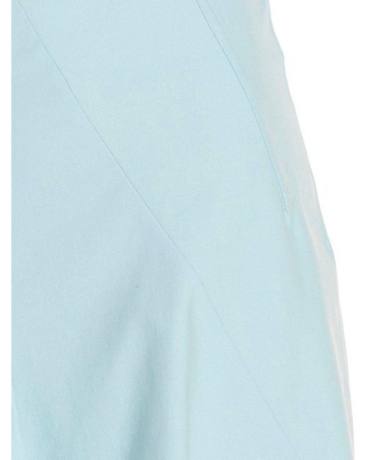 Sportmax Blue High Waist Pleated Skirt