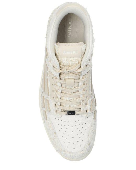 Amiri White Boucle Skel Top Lace-up Sneakers for men