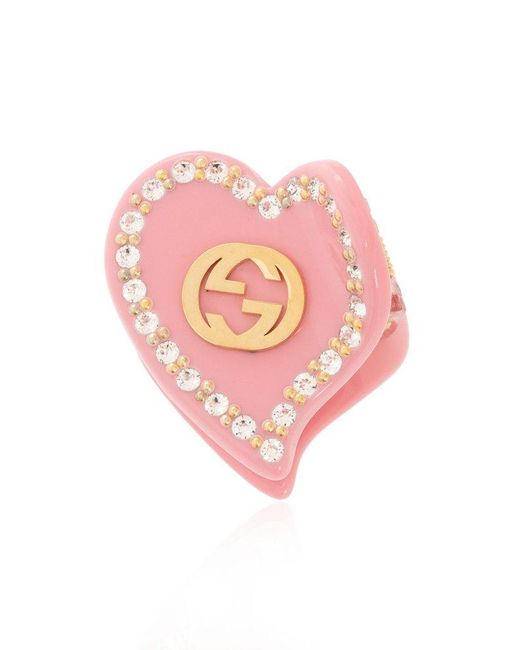 Gucci Pink Hair Clip With Logo,