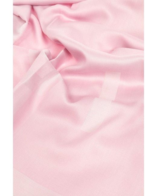 Givenchy Pink Silk Scarf With Logo,