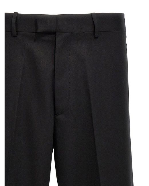 Raf Simons Black Logo Patch Straight-leg Trousers for men
